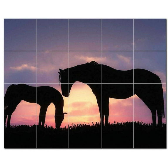Horse Photo Ceramic Tile Mural Kitchen Backsplash Bathroom Shower, 405253-S54