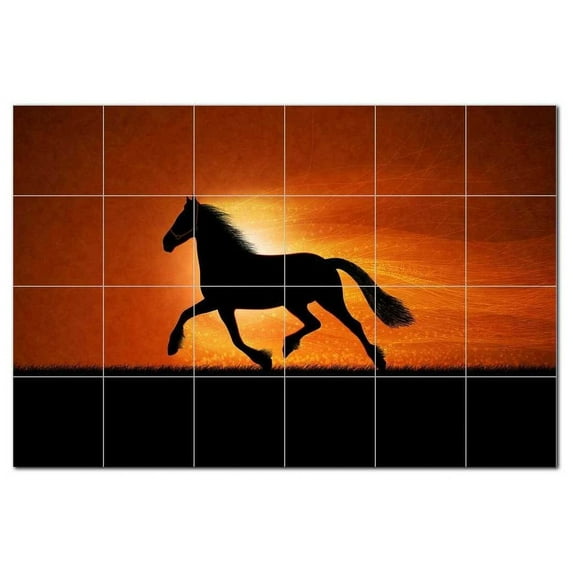 Horse Photo Ceramic Tile Mural Kitchen Backsplash Bathroom Shower, 405259-M64