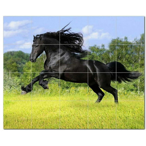 Horse Picture Ceramic Tile Mural Kitchen Backsplash Bathroom Shower, 405301-XL54