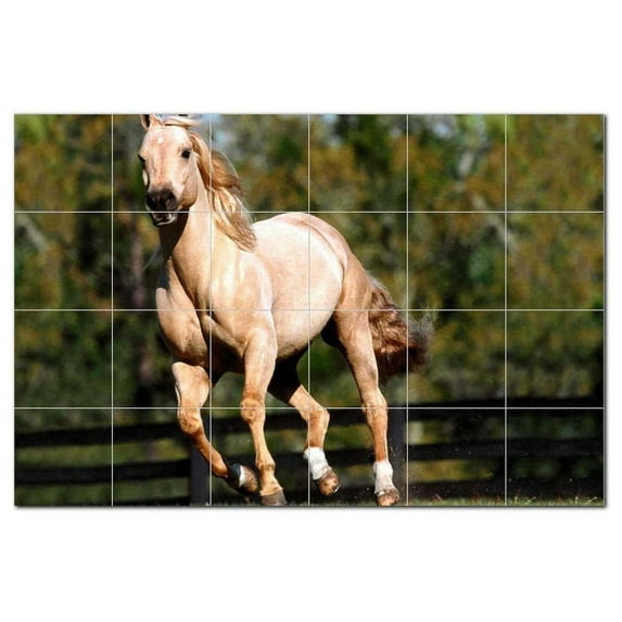 Horse Picture Ceramic Tile Mural Kitchen Backsplash Bathroom Shower, 405314-XL64