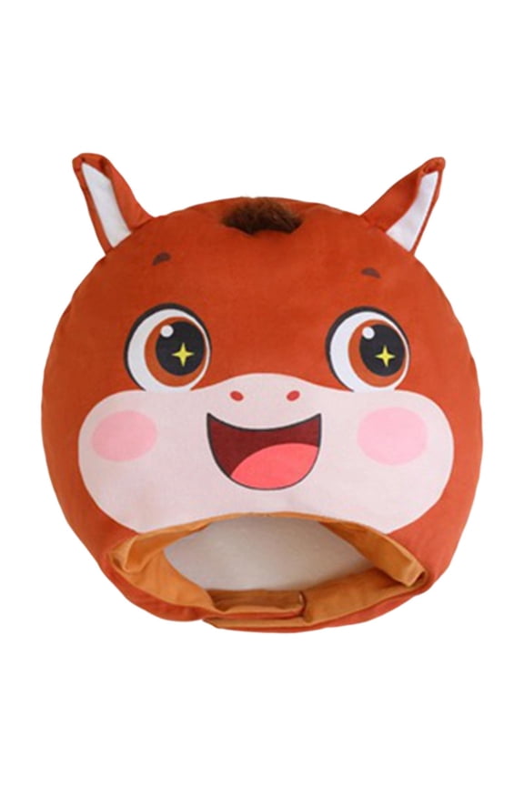 Horse Plush Hat Animal Headwear Big Ear Costume Warm Soft Material for Boys Girls Women Parties