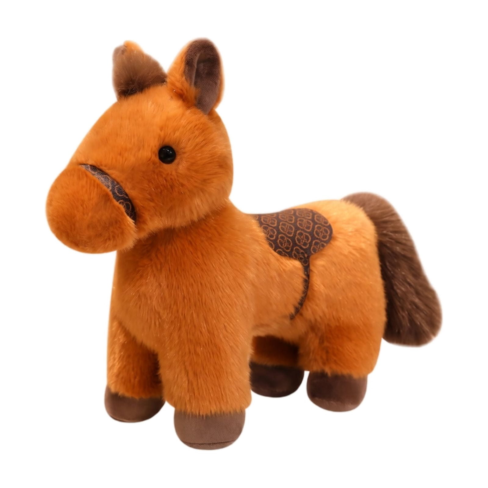 Horse Plush Stuffed Animal, Brown Pony Soft Cuddle Toy for Kids Boys ...