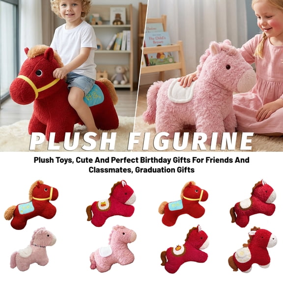 Horse Plush Stuffed Horse Plush Toy Cute Plush Horse Toy Stuffed Animal 26 Inch Knitted Pony Stuffed Toy Soft Plush Animal Doll with Floral Pattern Detailing for Toddlers Baby Shower Birthday Gifts