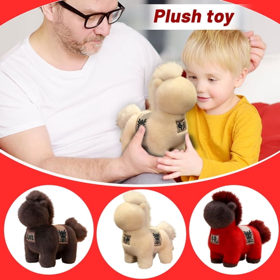 Horse Plush Toy , 10in Soft Horse Stuffed Animal, Cute Cuddly Toy Gifts , Plushie Stuffed Animal, Gift for Birthday Christmas Valentine's Day Easter Spring Black, 1Pcs