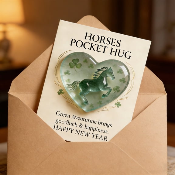Horse Pocket Hug Card Green Four-leaf Clover Decoration St. Patrick's Day Happy New Year Exchange Card Gift