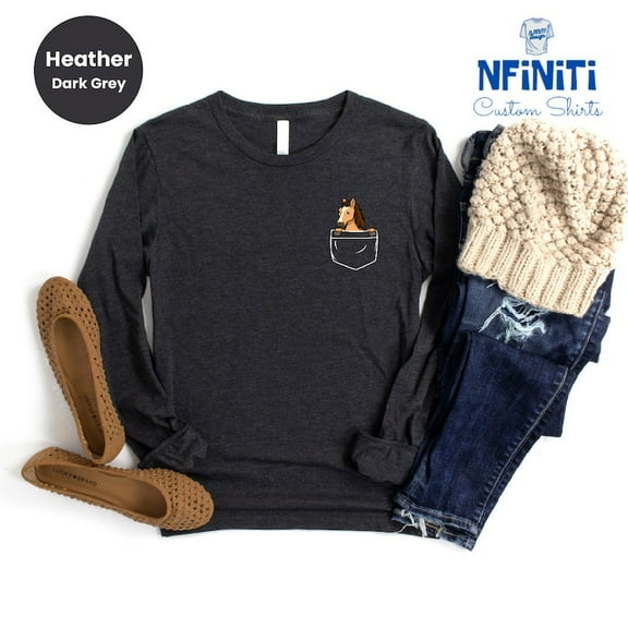 Horse Pocket Shirt: Country Horse Lover Gift TSHIRT All Size S-5XL