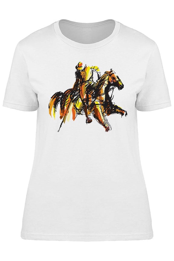 Horse Polo Athlete Design   T-Shirt Women -Image by Shutterstock, Female 3X-Large