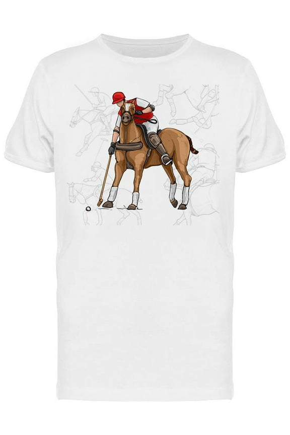 Horse Polo Design T-Shirt Men -Image by Shutterstock, Male Large