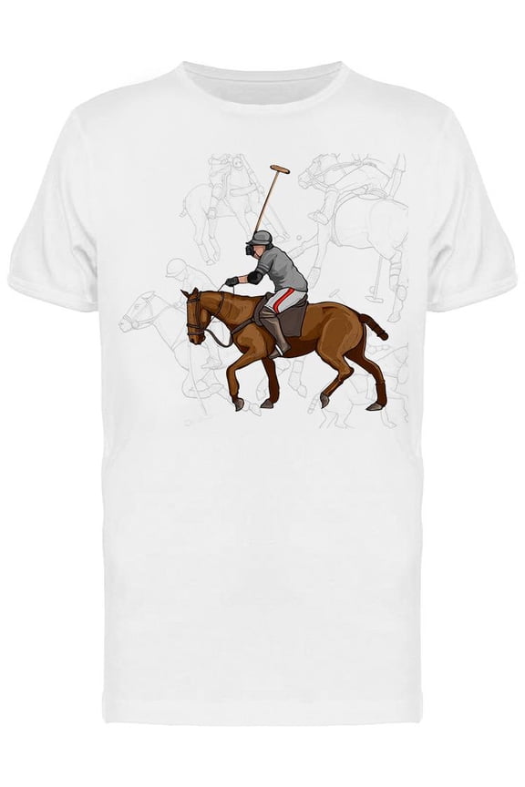 Horse Polo Graphic T-Shirt Men -Image by Shutterstock, Male XX-Large