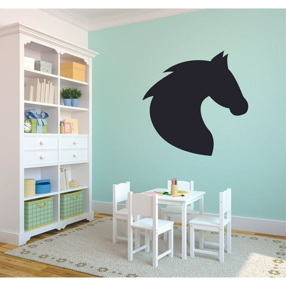 Horse Pony Horses Farm Barn Animal Silhouette Cartoon Wall Sticker Art Decal for Girls Boys Room Bedroom Nursery Kindergarten House Fun Home Decor Stickers Wall Art Vinyl Decoration Size (10x10 inch)