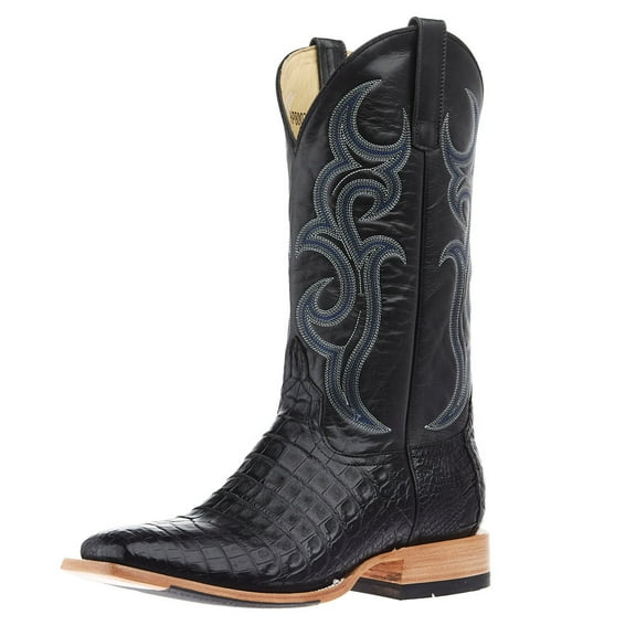 Horse Power Black Caiman Leather Stacked - Boot Mens Western - Hp8002