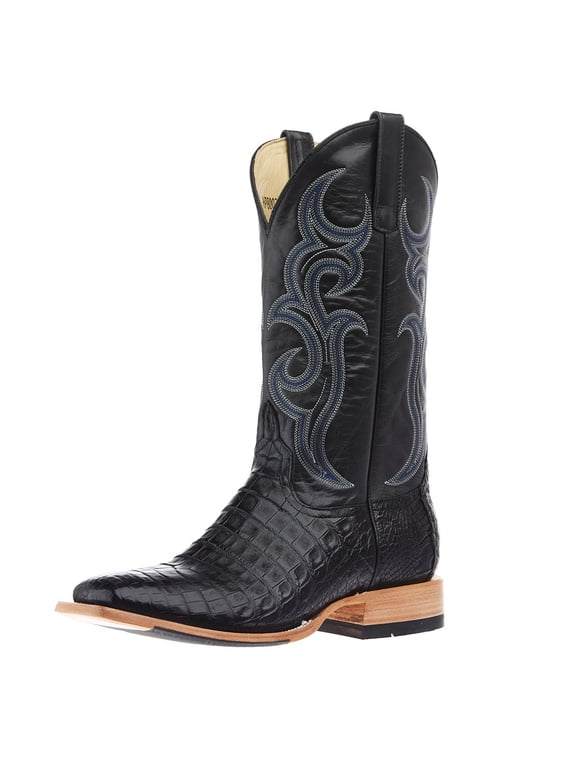 Horse Power Black Caiman Leather Stacked - Boot Mens Western - Hp8002
