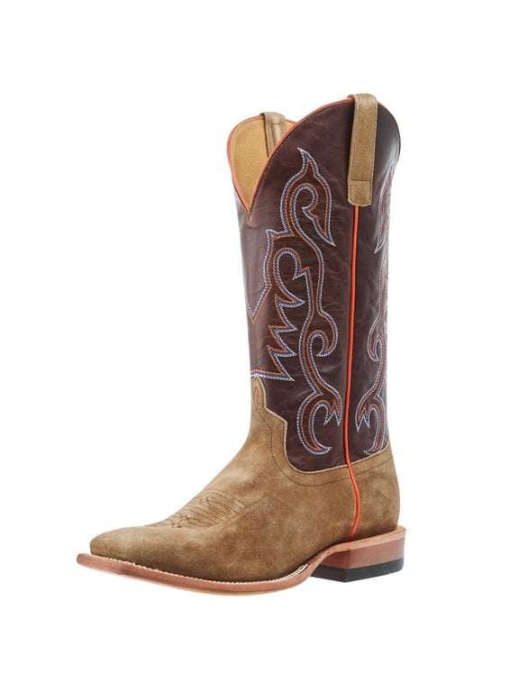 Horse Power Mens Camel Growler Roughout 13in Choc Crush Top Sq Toe