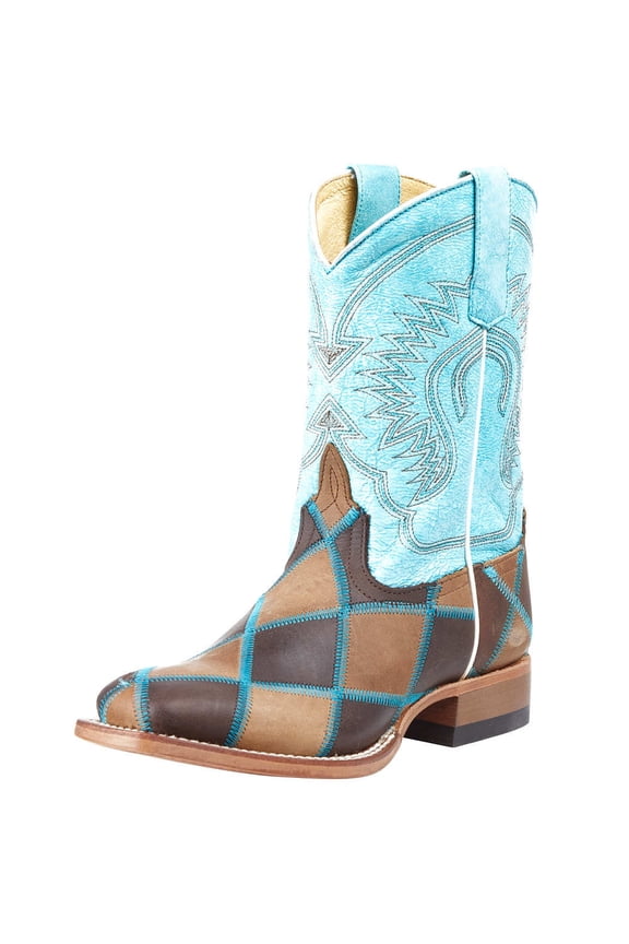Horse Power Patchwork Turquoise - Boot Kids Boys - K-1055