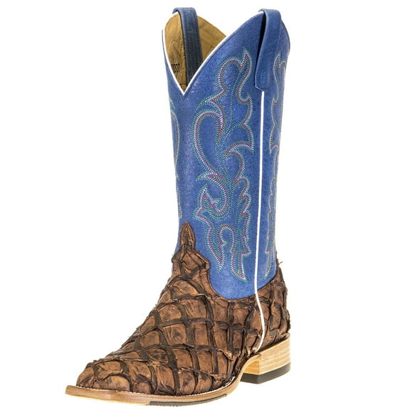 Horse Power Men's Pirarucu Cigar Matte Royal Blue Western Boots HP8007