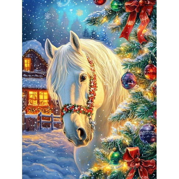 Horse Preprinted 11CT Cross Stitch Kits for Beginners & Adults - Easy Needlepoint Patterns for Home Decor & Crafting