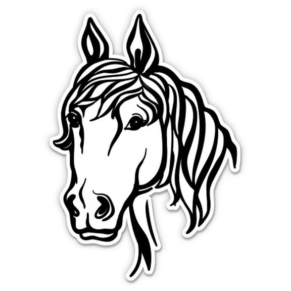 Horse Pretty Country Farm - 3" Vinyl Sticker - For Car Laptop Water Bottle Phone - Waterproof Decal