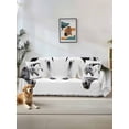 thumbnail image 1 of Horse Print Couch Cover for 2 Cushion Sofa, Modern Watercolor Grey White Animals Washable Loveseat Sofa Covers Slipcover for Sectional Sofas L-Shaped, Couch Throw Cover 71"x118", 1 of 9
