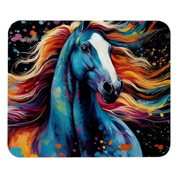 Horse Printed Desk Mat Mousepad, Non-Slip Rubber Bottom, 8.3x9.8 Inch, Suitable for Office and Gaming