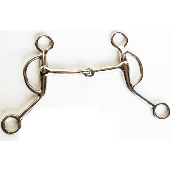 Horse Pro Rider STAINLESS STEEL CURB TRAINING BIT 5" SNAFFLE 35564B