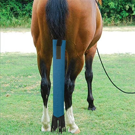 Horse Protection Keep The Tail Clean Equine Tail Decoration Tail Wrap for Protect Equestrian Equipment blue