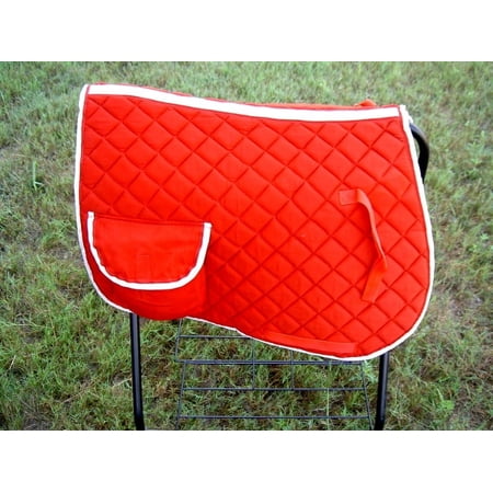 Horse Quilted ENGLISH SADDLE PAD Tack Trail Riding Red 7222