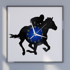 Horse Racing 12 Inch Vinyl Record Wall Clock - Silent, Creative, and Unique Clock for Living Room, Entryway, or Bedroom Decor - Perfect Gift Idea(12 inchs B without LED)