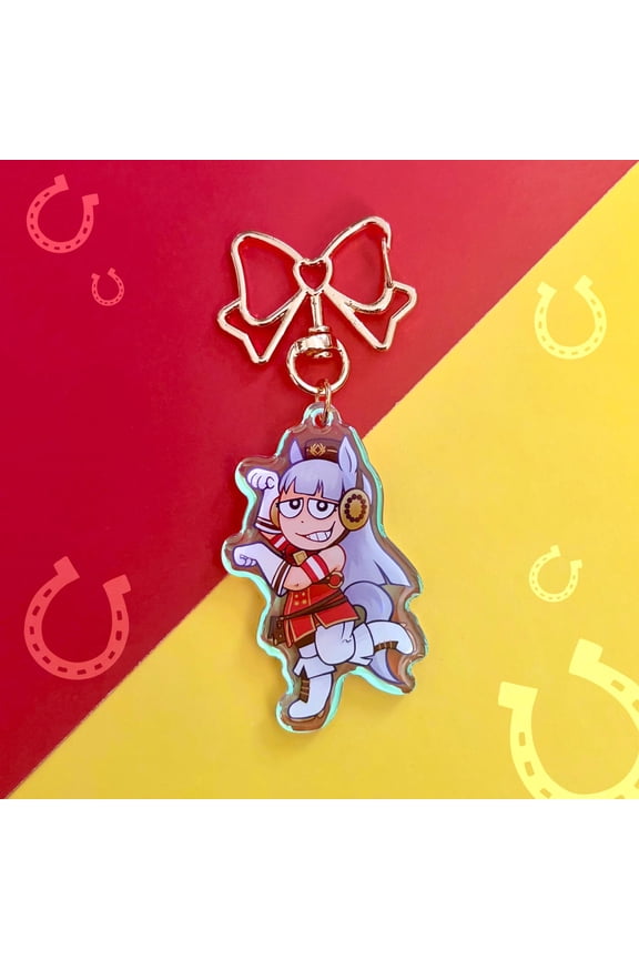 Horse Racing Anime Rainbow Acrylic Keychain Cute Chibi Kawaii Bag Charm