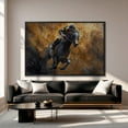 thumbnail image 1 of Horse Racing Art, Abstract Jockey Poster, Equestrian Decor Home Decor, 24x36 UNFRAMED, 1 of 3