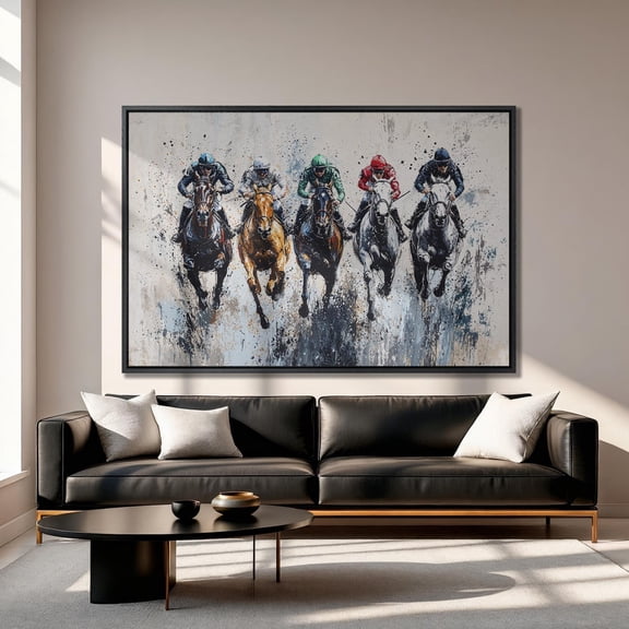 Horse Racing Art: Equestrian Jockeys Poster, Wall Decor, Unframed Poster Size 12x18