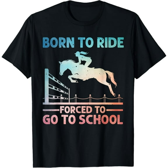 Horse Racing Art For Kids Boys Girls Horse Lover Equestrian T-Shirt