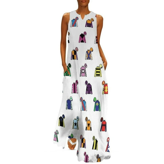 Horse Racing Colorful Jockey Silks Long Dress summer dress wom02 festival outfit wom Dress