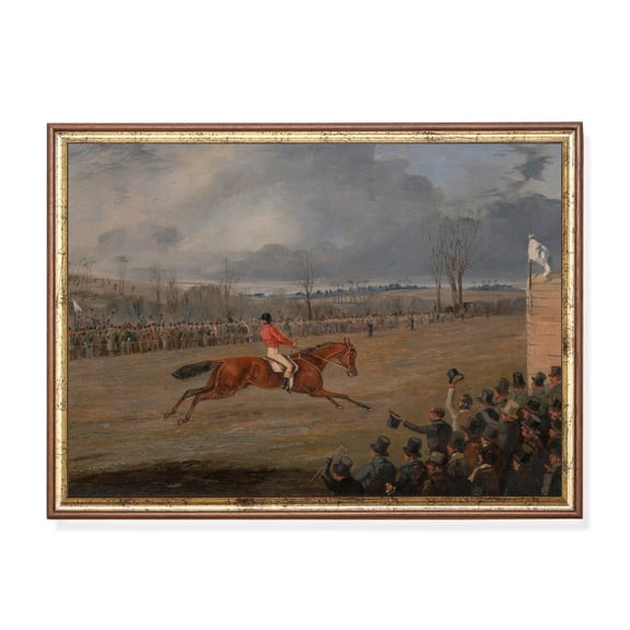 Horse Racing Equestrian Sport English Hunt Scene Equestrian Farmhouse Wall Art Decor Unframed Paper Print