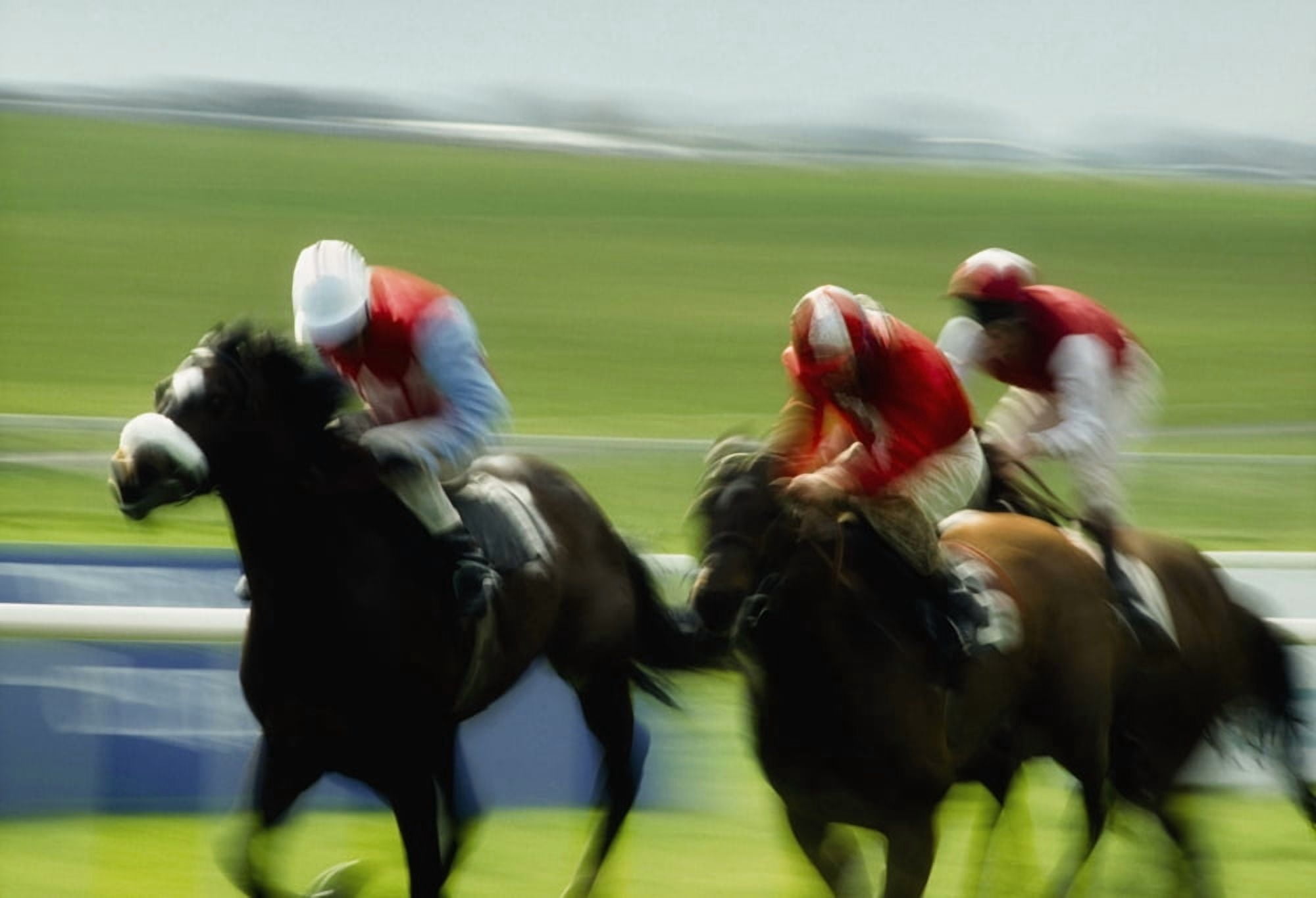Horse Racing Ireland Jockeys Racing Their Horses Canvas Art - The Irish Image Collection Design Pics (36 x 24)