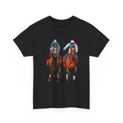 Horse Racing Jockeys Thoroughbreds Dynamic Race Illustration Unisex T-Shirt, S-5XL