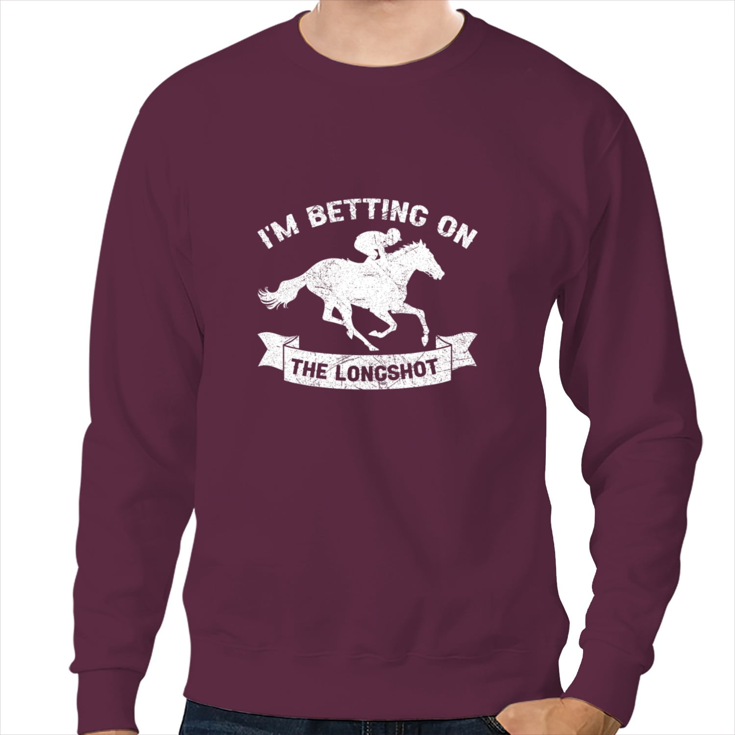 Horse Racing Race Derby Horseback Sweatshirt, Unisex Cotton Sweatshirt