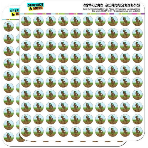 Horse Racing Race Jockey 200 1/2" (0.5") Planner Calendar Scrapbooking Crafting Stickers