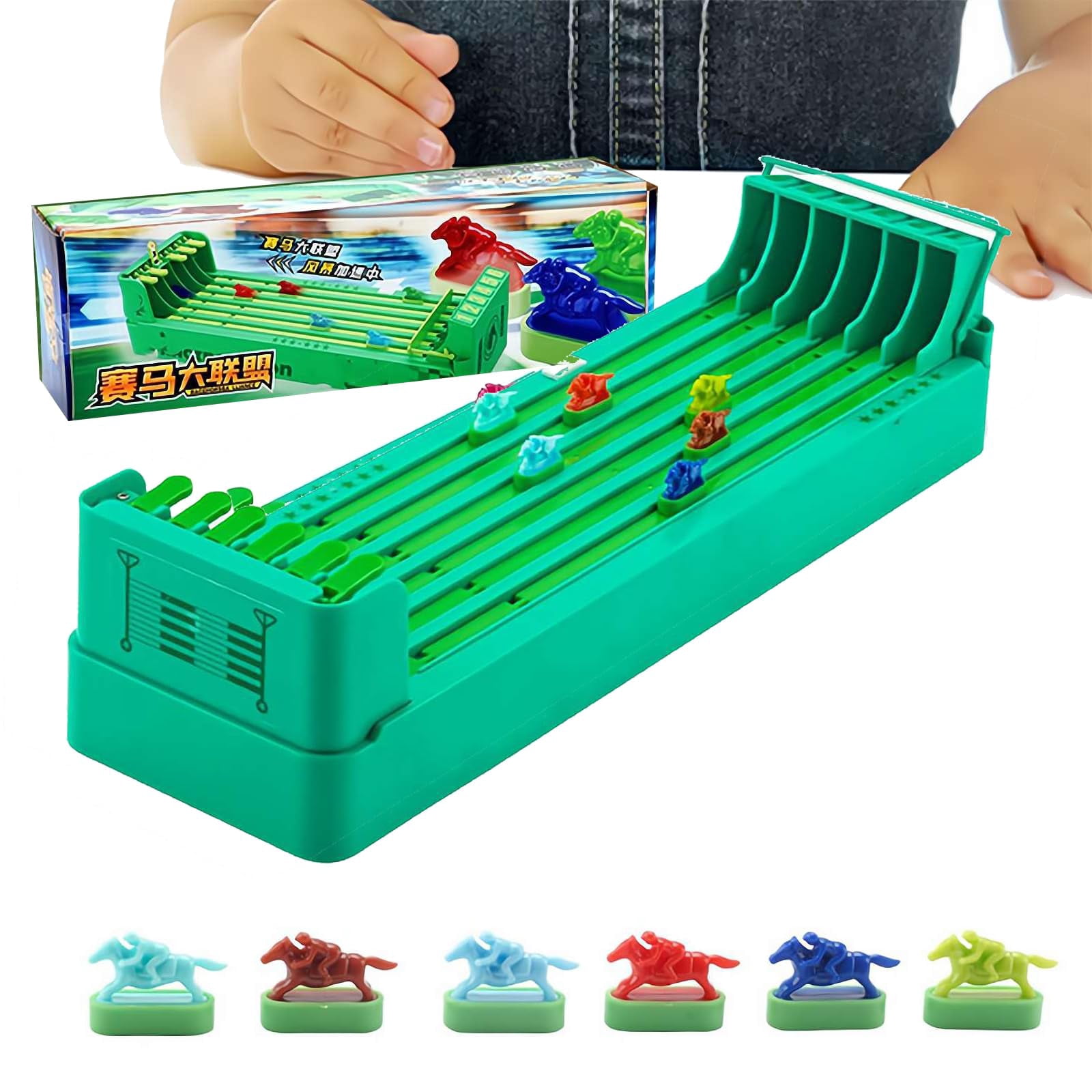 Horse Racing Table Game with 6 Horses Game Chessboard Finish LINE Race