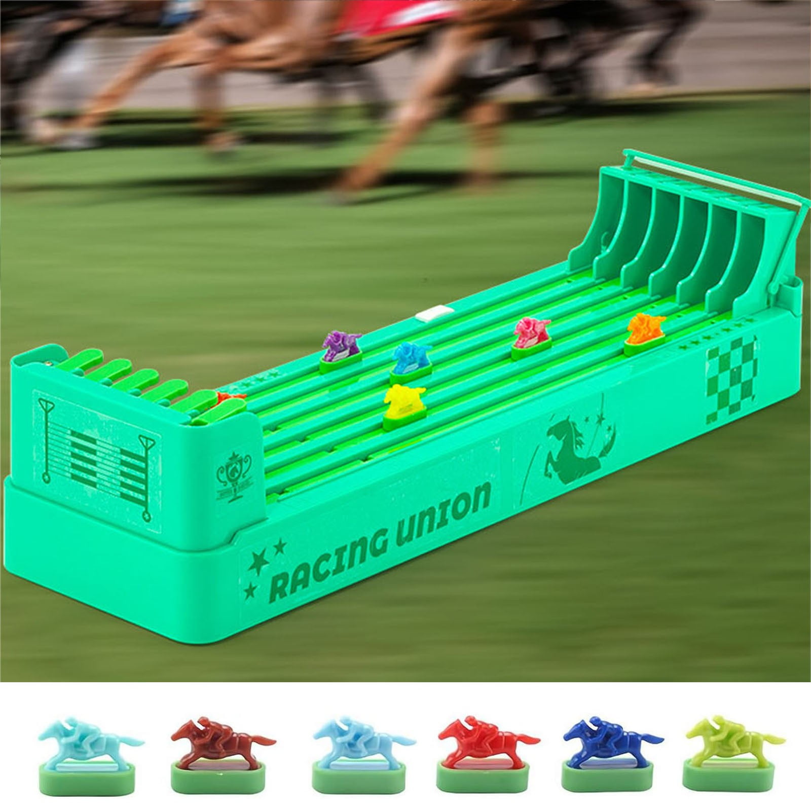 Horse Racing Table Game with 6 Horses Game Chessboard Finish Line Race