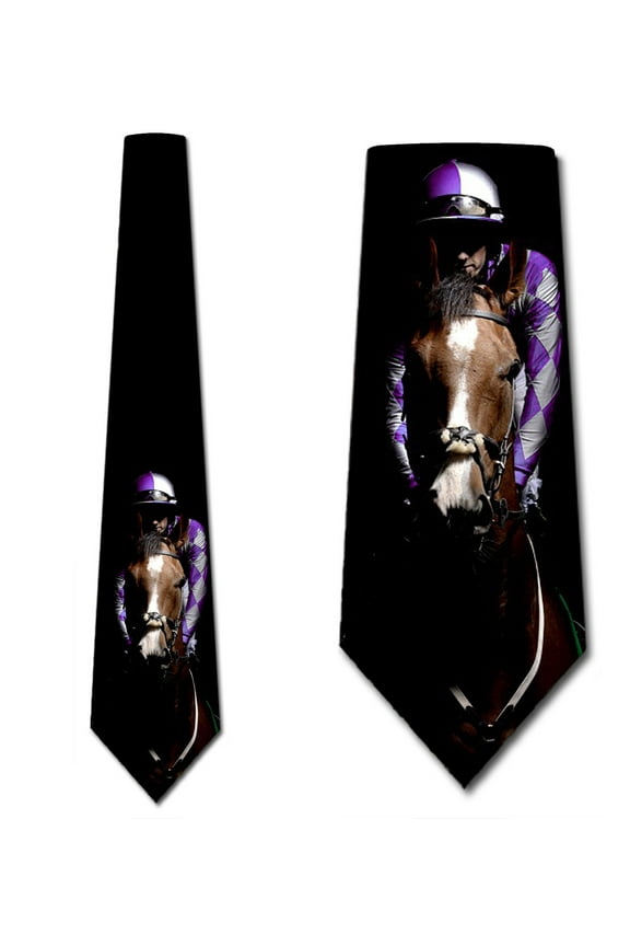 Horse Racing Ties Jockey Purple Necktie Mens Tie by Three Rooker