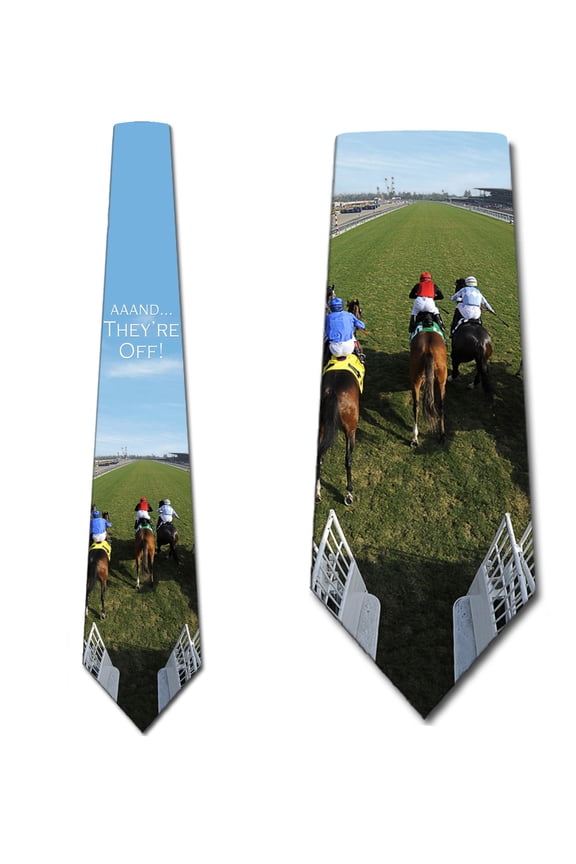 Horse Racing Ties Mens Animal Equestrian Horse Necktie by Three Rooker