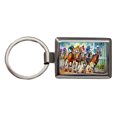 thumbnail image 1 of Horse Racing Track Metal Rectangle Keychain, 1 of 7