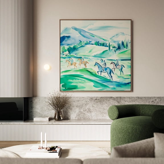Horse Racing Wall Art French Classic Equestrian Switzerland Inspired Vintage Office Decor Style, Unframed Paper Print