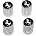 thumbnail image 1 of Horse Rearing Up on Black Tire Rim Wheel Aluminum Valve Stem Caps, Multiple Colors, 1 of 1