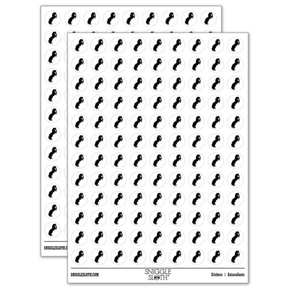 Horse Rearing on Hind Legs Solid 200+ Round Stickers - White - Matte Finish - 0.50" Size