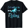 thumbnail image 1 of Horse Rider Shirt Girls I'D RATHER BE RIDING Horses Kid Gift T-Shirt, 1 of 3