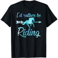 thumbnail image 1 of Horse Rider Shirt Girls I'D RATHER BE RIDING Horses Kid Gift, 1 of 5