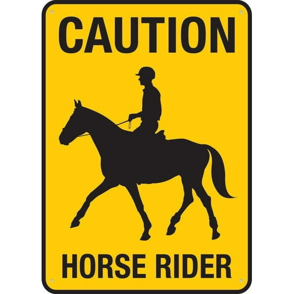 Horse Rider Sign 8 X 12 Inches Rust Free Aluminum - Uv Protected,Weatherproof And Fade Resistant