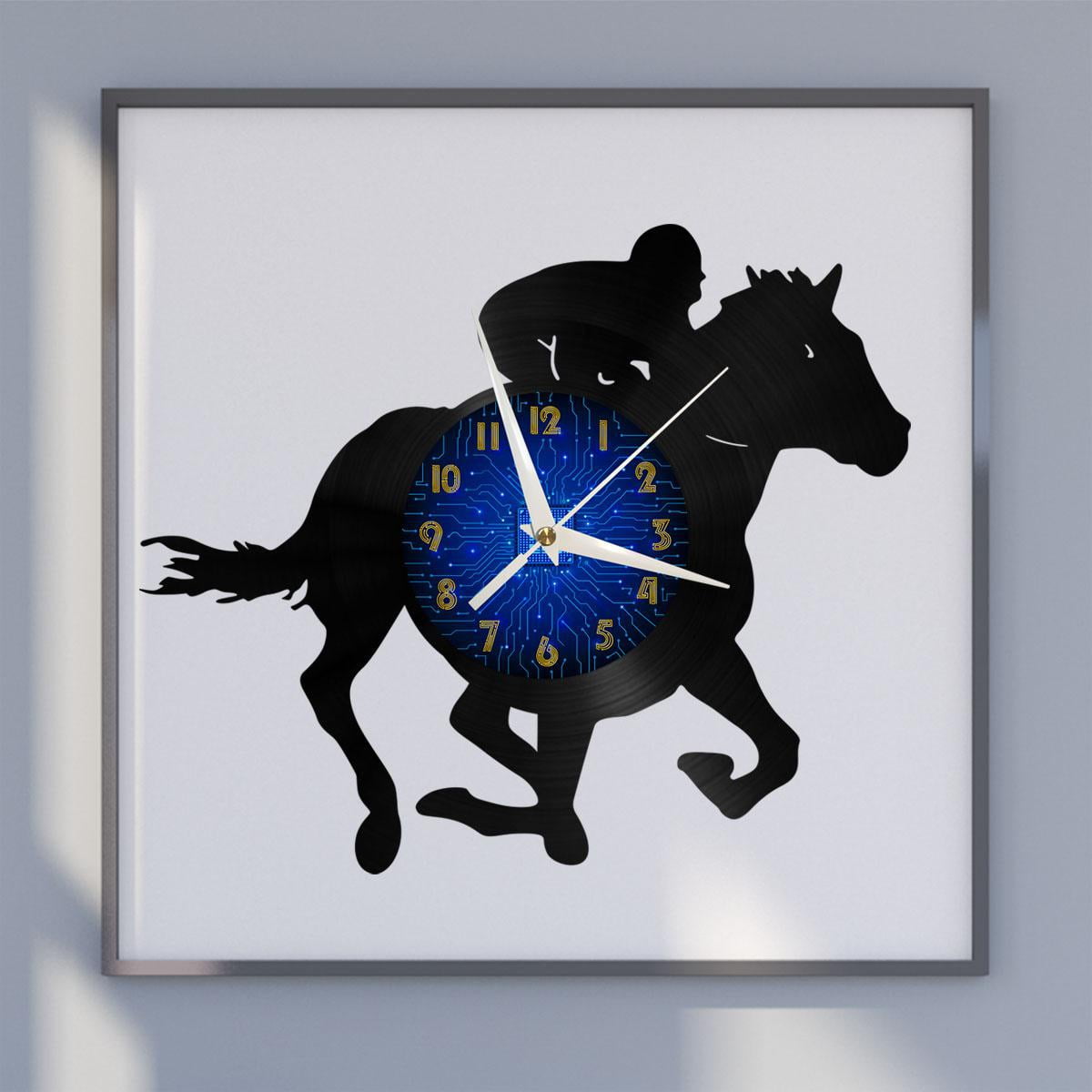 Horse Riding 12 Inch Vinyl Record Wall Clock - Silent, Creative, and ...