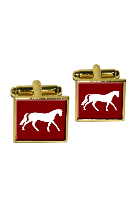 Horse - Riding Cowboy Western Square Cufflinks